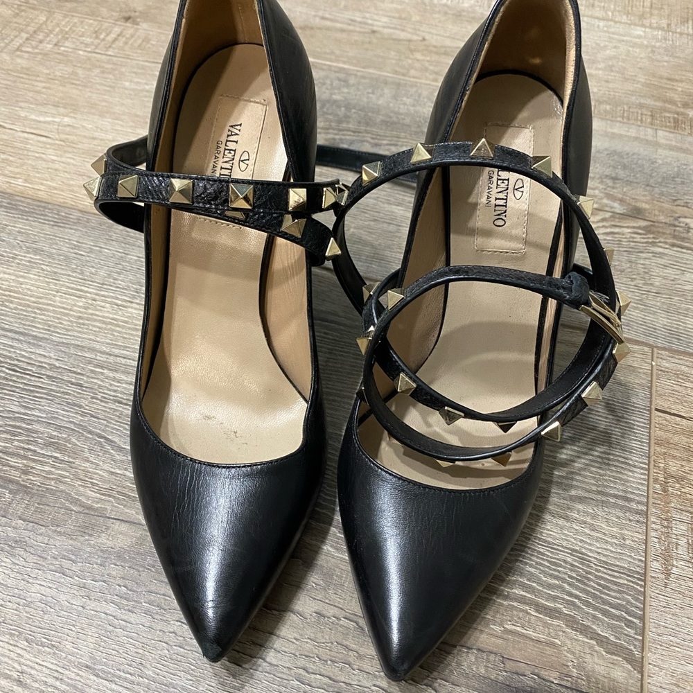 Valentino Garvani Rockstud Ankle Wrap Pump Heels